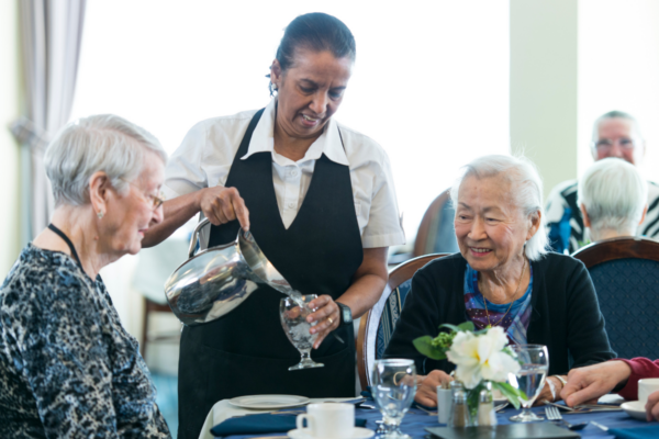 Seniors at restaurants